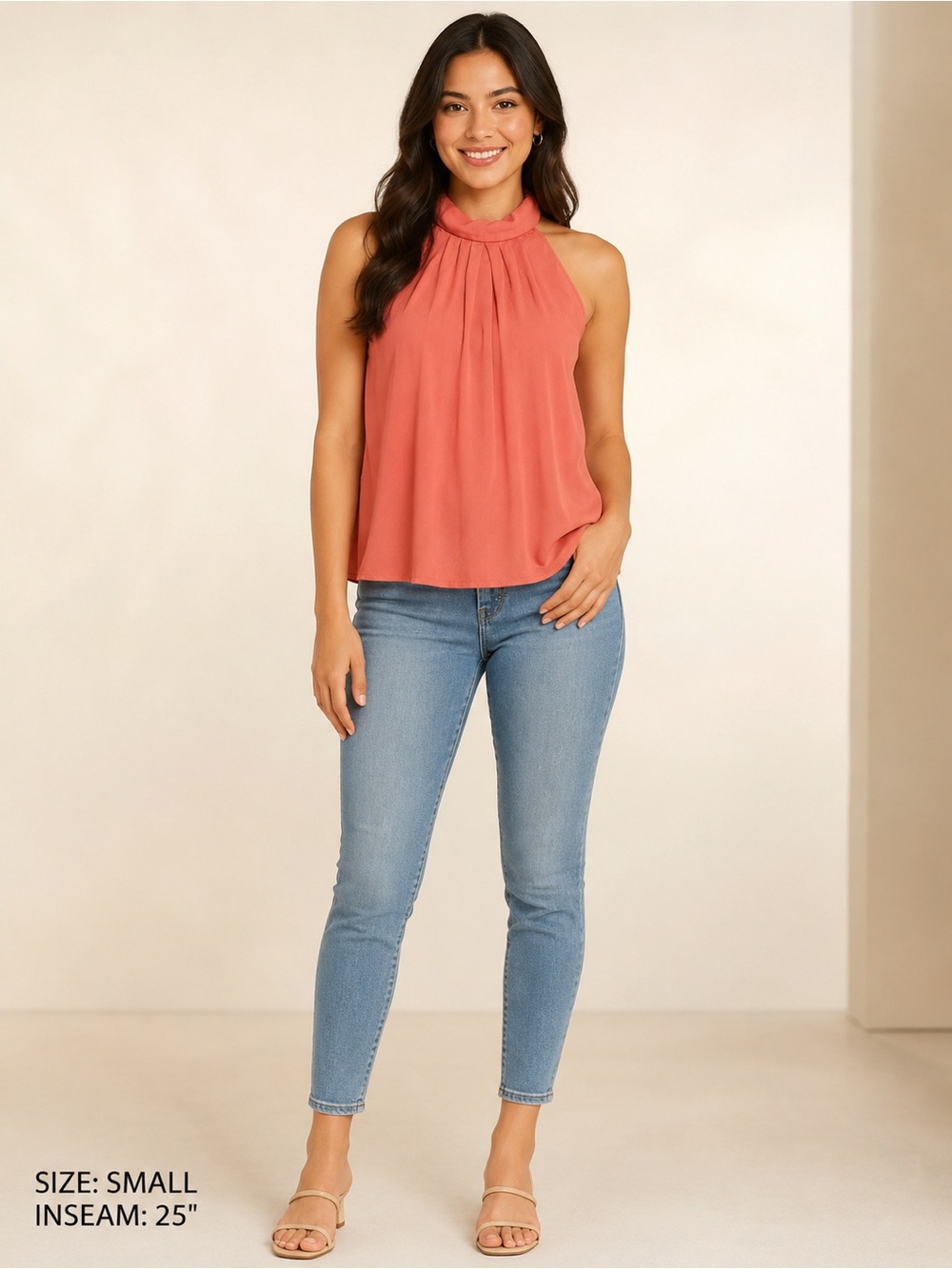 Mine Women's Sleeveless Halter Blouse Size Small